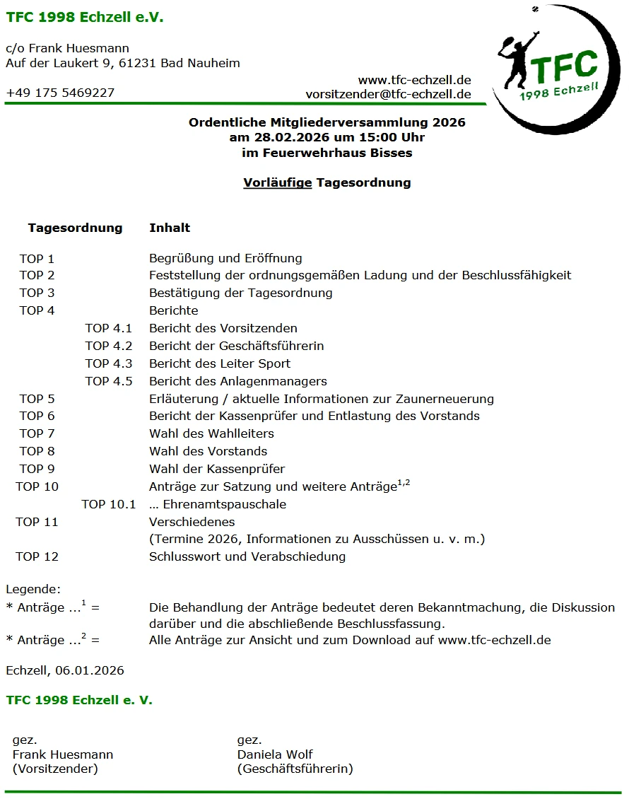 Mitgliederversammlung 2026