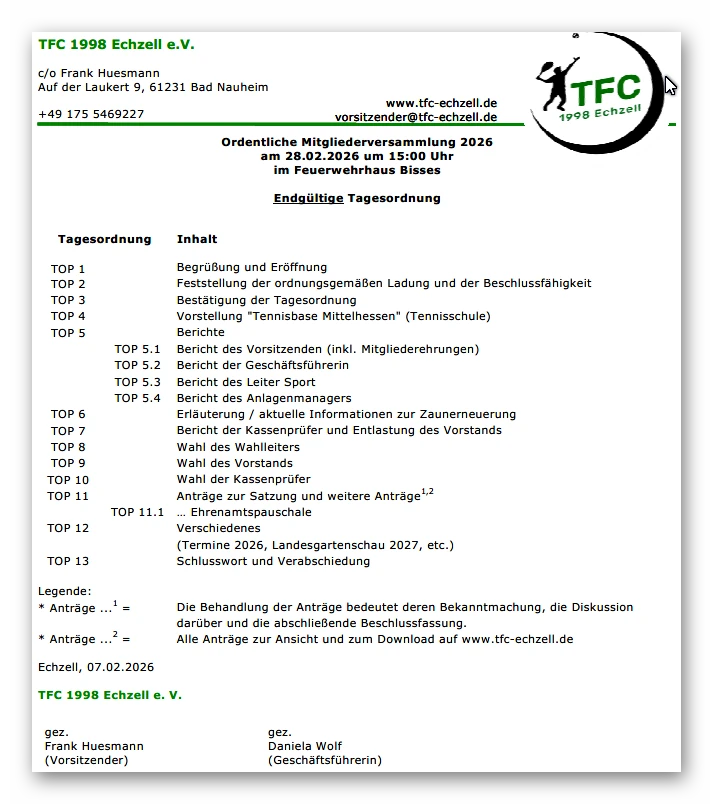 Mitgliederversammlung 2026