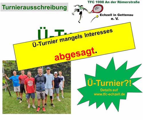 Absage Ü-Turnier 2022