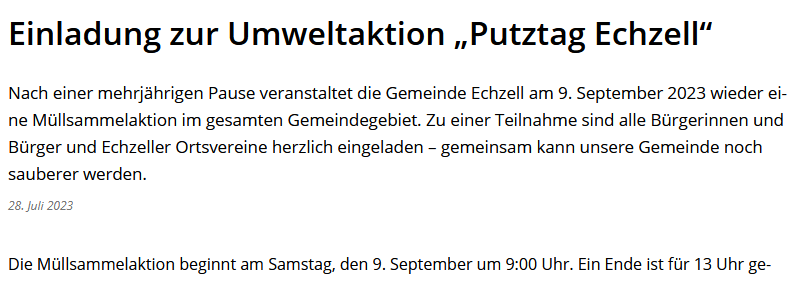 Screenshot echzell.de