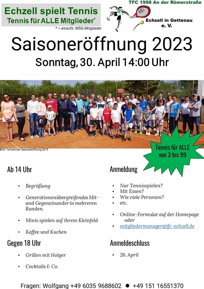 Einladung Saisoneröffnung 2023
