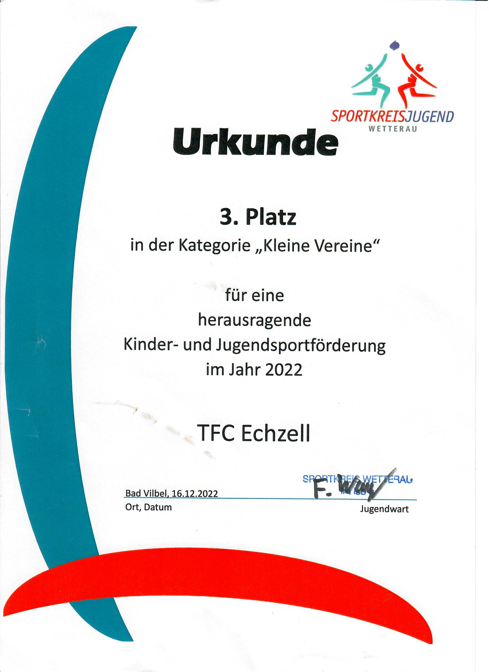 Auszeichnung 2023 für gute Jugendarbeit