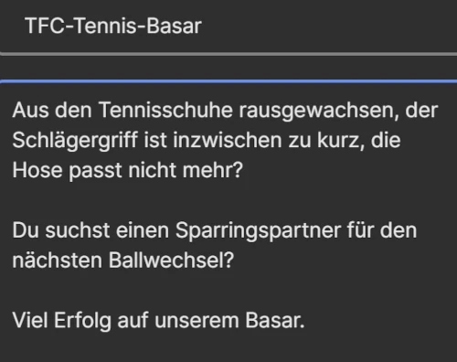 TFC-Messenger-Gruppe 'Basar'