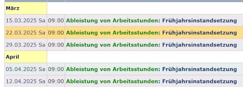 Arbeitseinsätze Frühjahrsinstandsetzung 2025