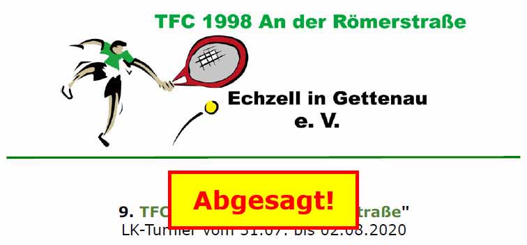LK-Turnier 9. TFC Open 'An der Römerstraße' 31.07.-02.08.2020