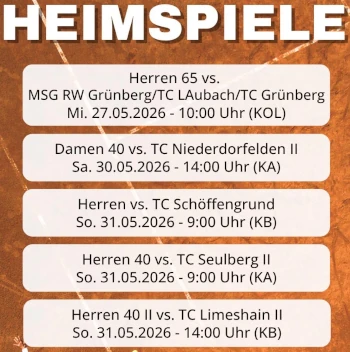 Heimspiele 17. bis 31. Mai
